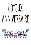 Pandas joyeux pour un anniversaire festif